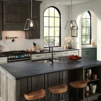Kitchen remodeler in Jacksonville FL completing cabinet, countertop, flooring, and fixture upgrades.