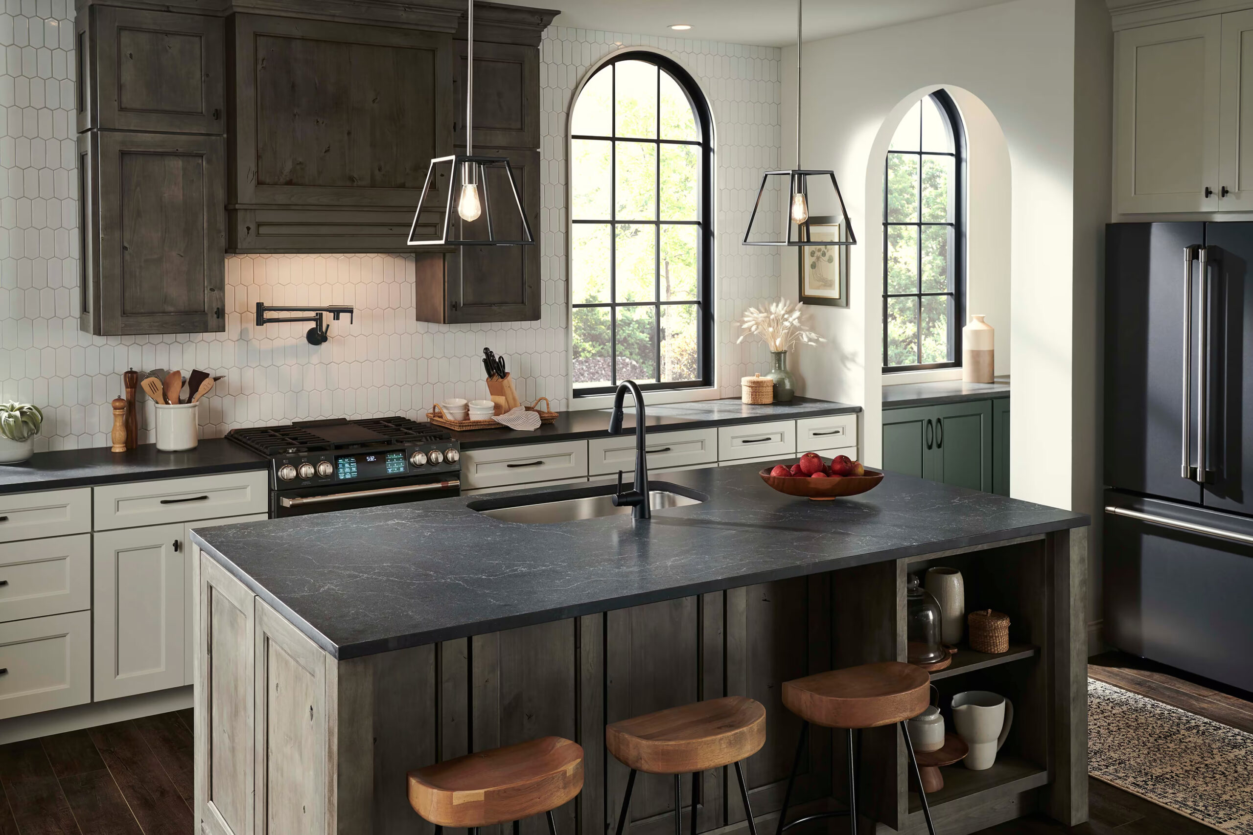 Kitchen remodeler in Jacksonville FL completing cabinet, countertop, flooring, and fixture upgrades.